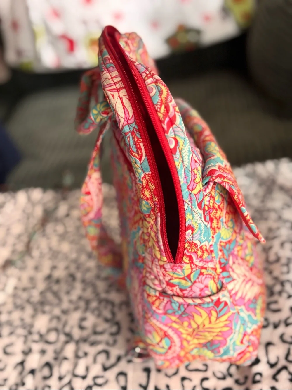 Vera Bradley Multicolor Red Paisley Quilted Backpack